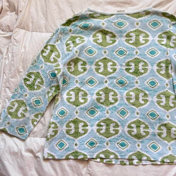 Jess & jane 90s y2k abstract long sleeve top sz XL rhinestones fairy boho - Picture 7 of 8